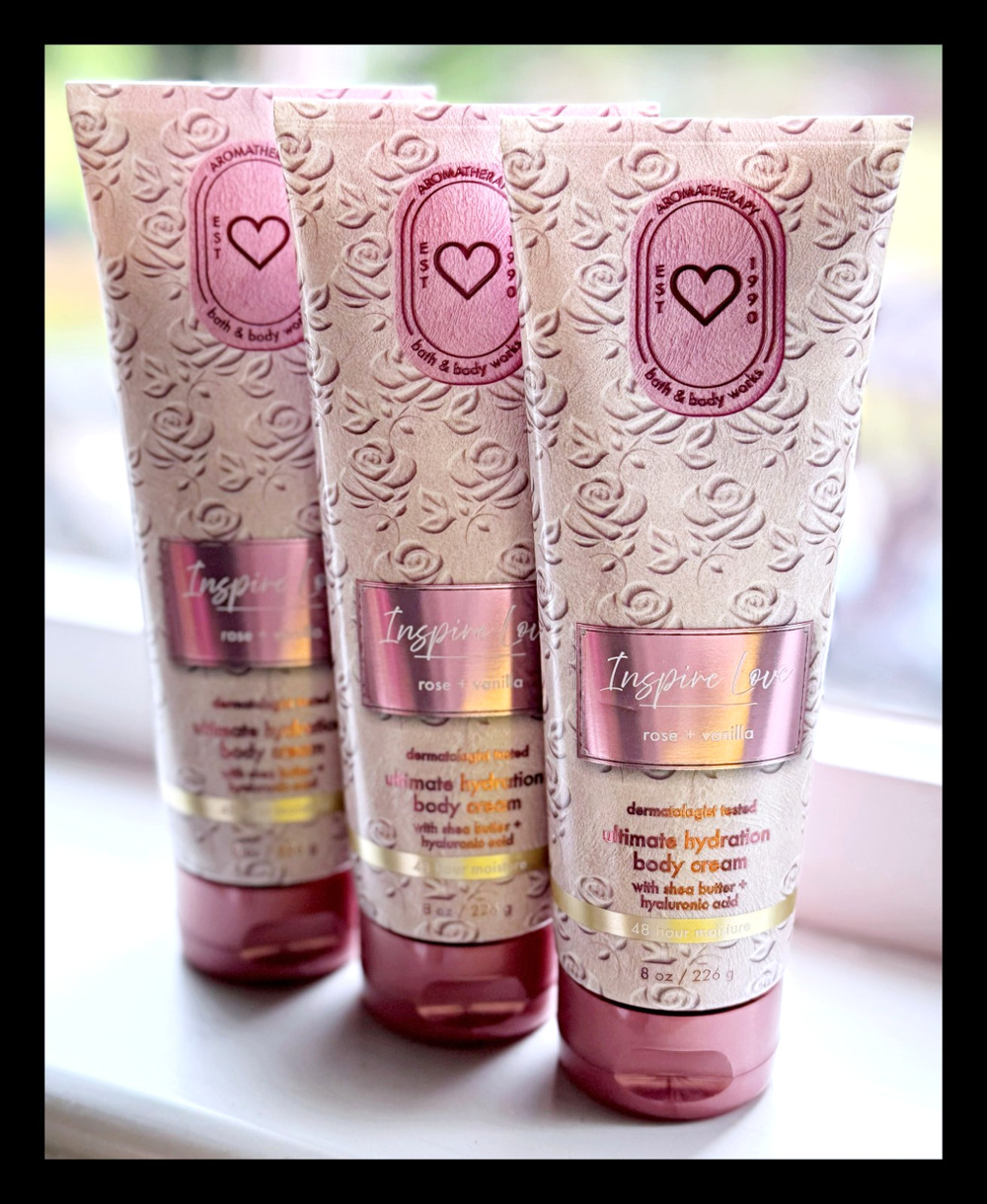 Bath & Body Works Inspire Love Rose Vanilla Ultimate Hydration Body Cream x3